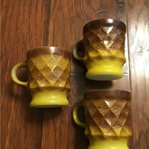 3 Vintage Brown Ombré Kimberly Mugs